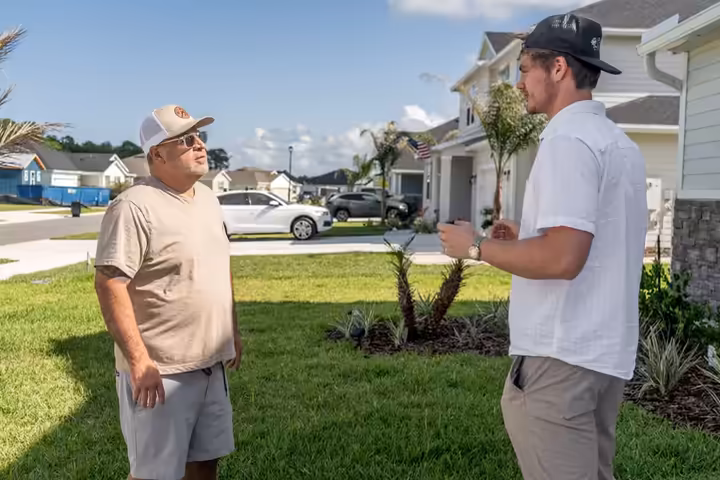 Sunscreen Digital team member on site in a St. Augustine neighborhood